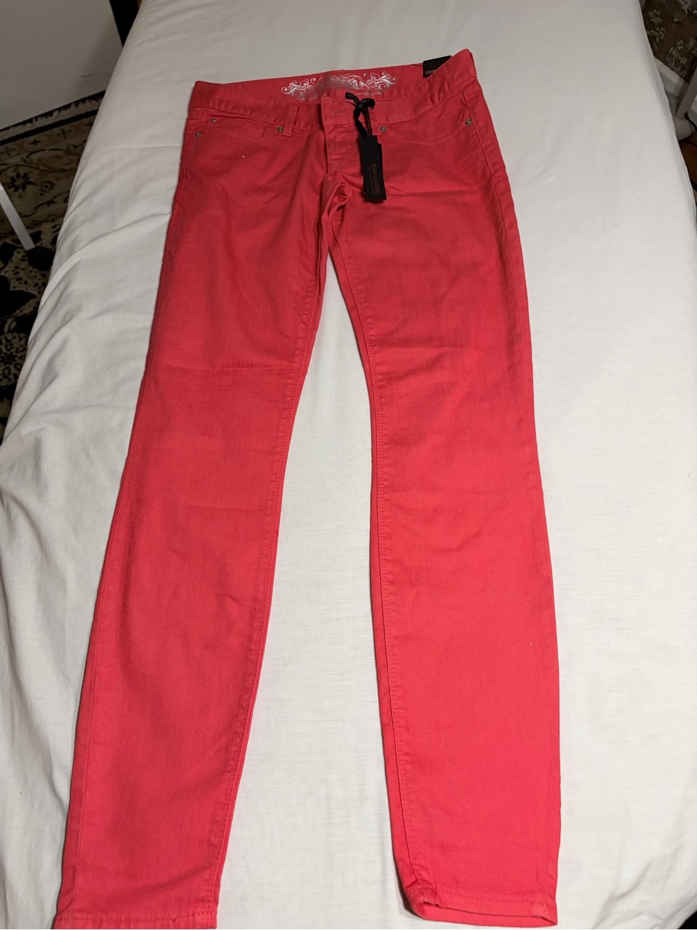 EXPRESS Brand New Never Worn Coral Slim Fit Jeans